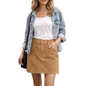 Tommy Bahama Tan Faux Suede Mini Skirt, size 12
